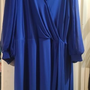 Lane Bryant Royal Blue Long Sleeve Dress